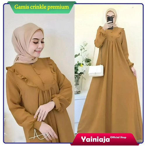 Gamis Crinkle Tali Pinggang Airfow Premium