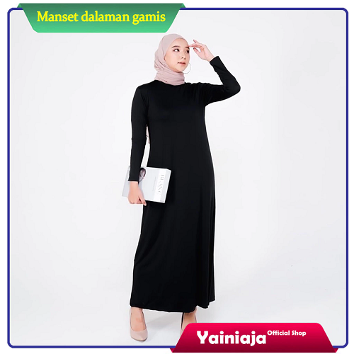 Gamis Manset Dalaman Kaftan / Inner Brukat Kebaya / Spandek Polos Fit XXL