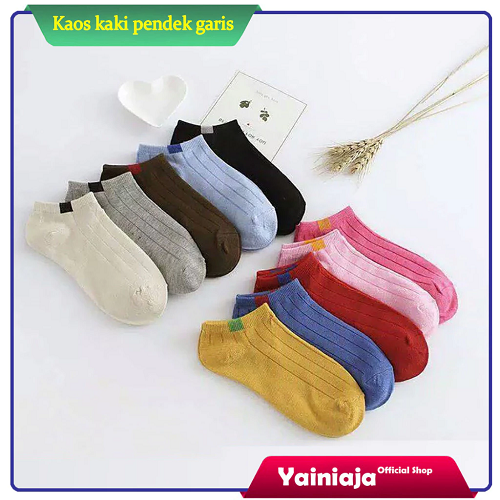 Kaos Kaki Pendek Garis Model Korea Fashion Unisex
