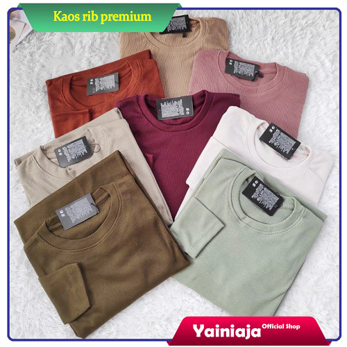 Kaos Rib Panjang Rajut Premium Basic Tshirt Khansa Longsleeve Best Seller