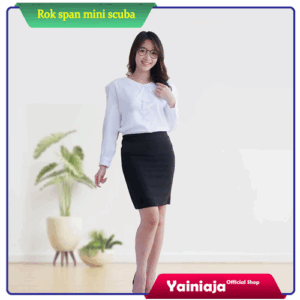 Rok Span Wanita Pendek Mini Scuba Pakaian Kerja